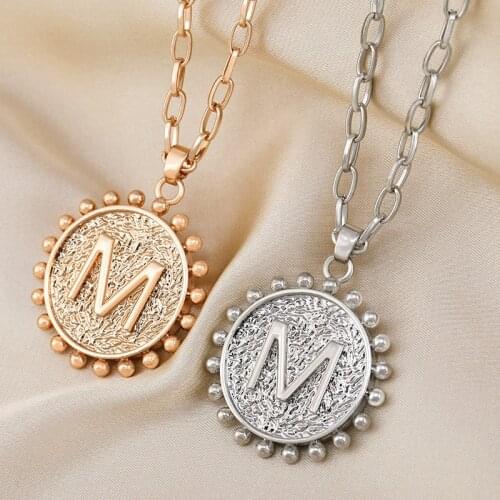 2020 New European Simple Double Letter Sweater Chain Necklace Women 2020 New Autumn Winter Long Pendant Necklaces Alloy Jewelry