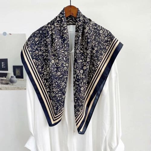 2021 new spring women scarf quality shawl silk fashion scarf headscarf beach sunscreen bag headscarf scarf 90cm*90cm