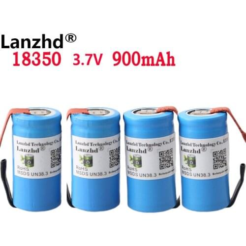 24pcs DIY 18350 battery Li ion 3.7V 10C 900mAh 8A lithium batteries power cylindrical For Electric tools