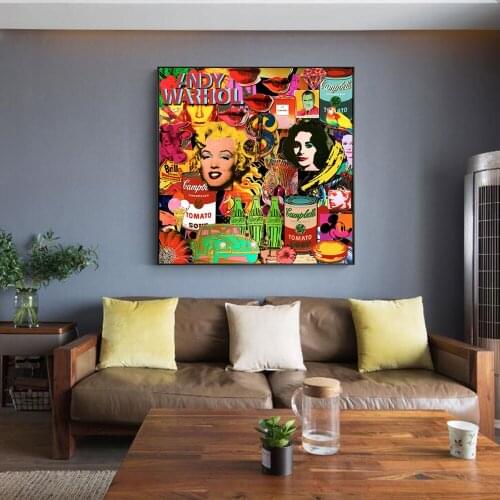 Abstract Pop Art Canvas Paintings Graffiti Art of Pop Star Posters and Prints Street Art Wall Art Pictures for Living Room Decor