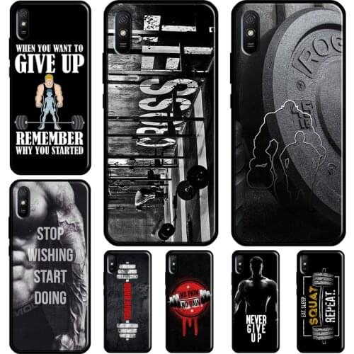 Training Workout Gym Crossfit Quote Case For Redmi Note 10 Pro Cover For Redmi Note 9 8 Pro 8T 9S Coque For Redmi 9C 9A 9T 8A 7A