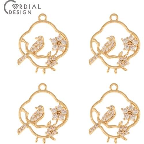 Cordial Design 50Pcs 21*25MM CZ Pendant/DIY Necklace Making/Hand Made/Earrings Accessories/Charms/Jewelry Findings & Components