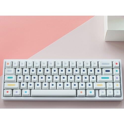 Colorful Dots Design Cherry Profile White Keycaps For Cherry Mx Gateron Kailh Box TTC Switch Mechanical Keyboard 108 PBT Key Cap