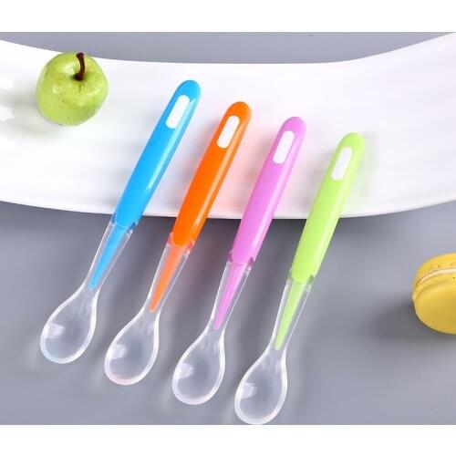 Baby spoons feeding dishes Tableware for children flatware cutlery colher spoon silicone tools-for-patchwork lot soup ladle