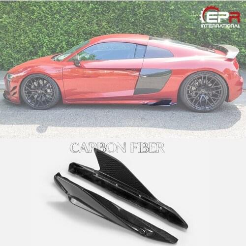 For 15-19 Audi R8 V10 Type Carbon Side Skirt Trim 4S CRS Style Carbon Fiber Side Fins Body Kit Tuning for R8 Racing Aero Part