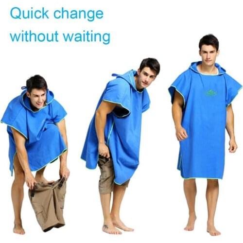 Surf Poncho Women Men Skin-friendly Changing Robe 110x90cm Swimmer Beach Swimming Wetsuit Changing Robe Surf Poncho Hood
