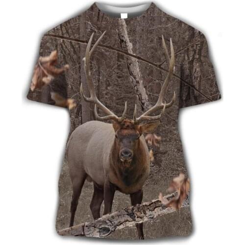 Camo Hunting Animals Wild Boar 3D T-shirt Summer Casual Men T Shirts Fashion Streetwear Women Pullover Kid Short Sleeve Tops