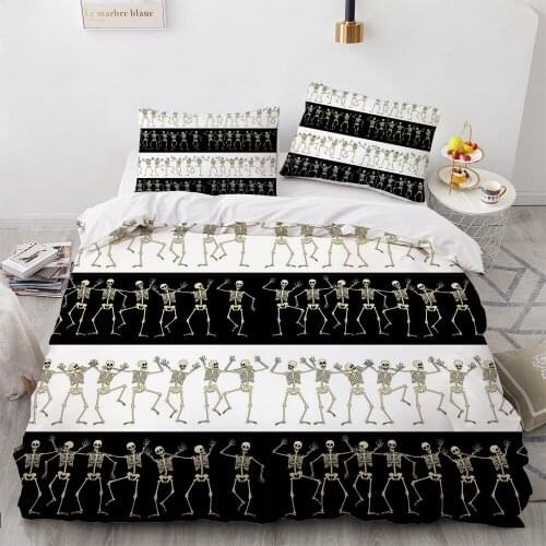 Classic 3D Skull Duvet Cover Set Bedding Sets Comforter Case and Pillowcase Full Twin Single Double Size Bedclothes