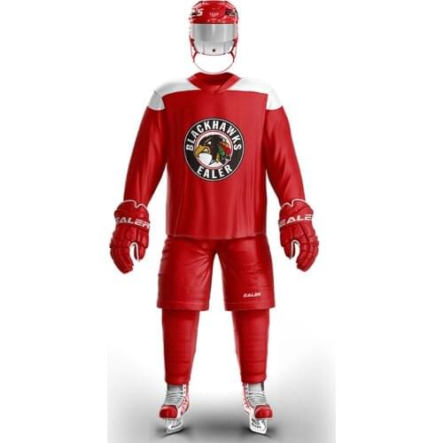 Cool hockey red ice hockey jersey with hawks logo accept put your name and number