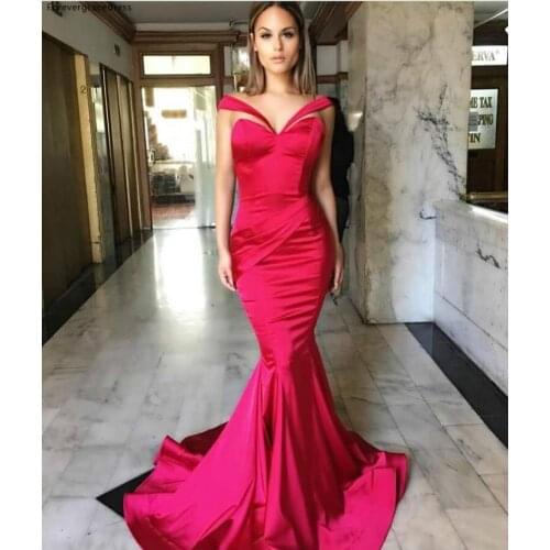 Red Satin Evening Dress Modest Cheap Mermaid Sweetheart Sleeveless Long Formal Party Gown Custom Made Plus Size