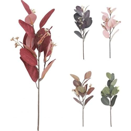 50%HOTArtificial Plant Vivid Exquisite Faux Silk Flower Elegant Eucalyptus Fake Plant for Home