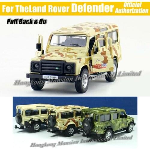 1:36 Scale Diecast Alloy Metal Army Camo Camouflage Military Vehicle Car Model For TheLand Rover Defender Collection Model Toys