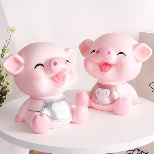 Cute pink baby piggy Money Boxes Happy cartoon pig piggy bank Childrens holiday gift