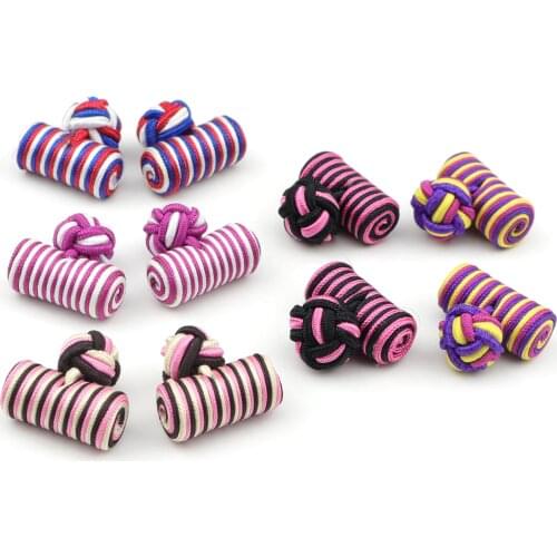 Fashion Knots Cylinder Cufflinks 5 Colors Cuff Button Mixed Colors DIY Braided Columnar Wire Buckle Cuff Link For Man Gift