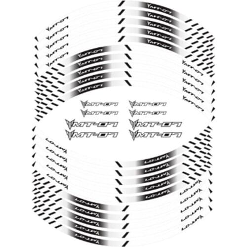 Motorcycle Stickers inner wheel reflective decoration rim stripes decals For YAMAHA MT-07 mt07 a kit of 10 stripes sticker