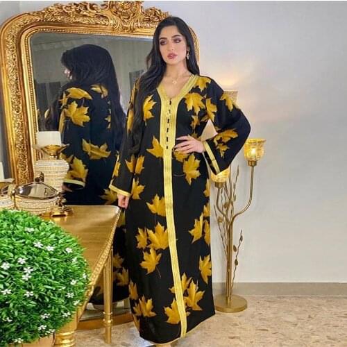Muslim Dress Women Turkey Maxi Dresses Islamic Clothing Ethnic Ribbon V Neck Long Sleeve Moroccan Kaftan India Arabic Abaya