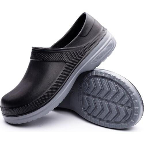 Mens Kitchen Safety Working Slippers Non-Slip Waterproof Oil-proof Work Mules Clogs Nursing Chef Shoes Plus size 39-49