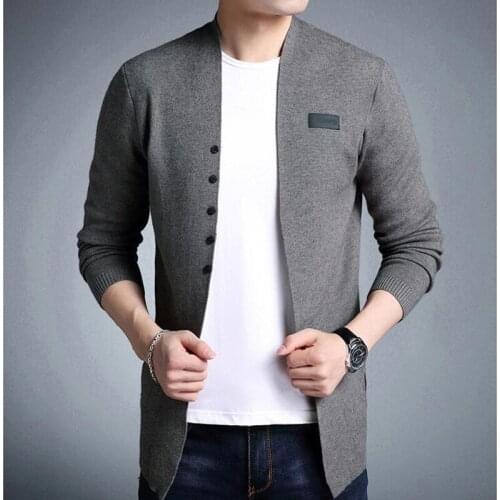 SHIERXI Mens sweaters V neck Pure color Cardigan men Knitwear Sweater Slim Casual Sweater brand cardigan masculino