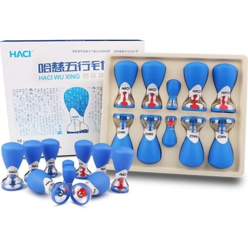 Newest 10pcs HACI WU XING Needle Bipolar Strong Magnetic Vacuum Acupuncture Cupping Set Suction Cupping Set Magnetic therapy