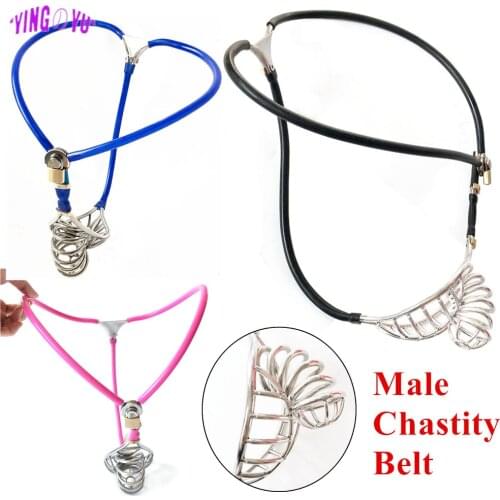 Stainless Steel Male Chastity Belt Devices Wearable Pants Metal Penis Ring Cock Cages Slave Sex Toys For Men 18 CBT Lock Bondage