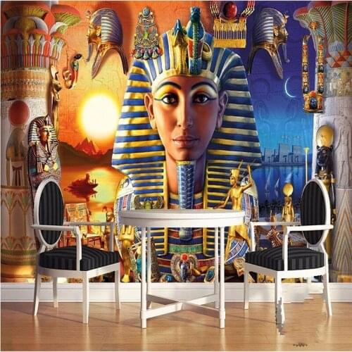 Beibehang Wallpaper 3d decoration picture background modern Egyptian culture ancient civilized art restaurant wall murals