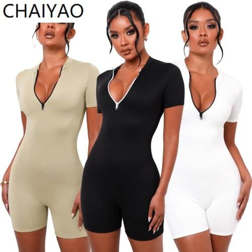 2HR8182 Wholesale Item NEW DESIGN Women Jumpsuits Summer Skinny Bodysuit Womens Fathion Sexy Short Sleeve Bodysuit women clothes