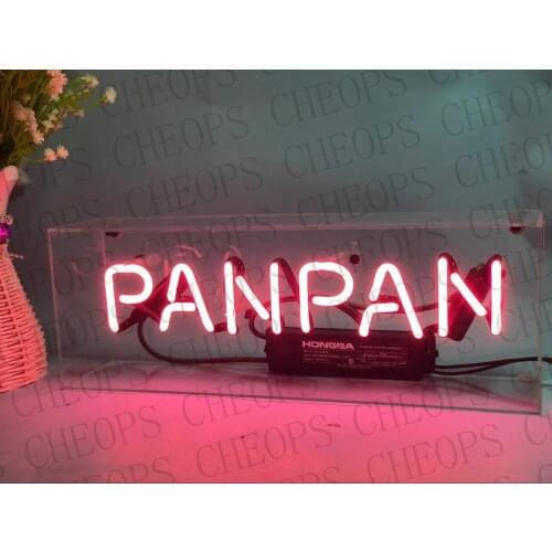 Panpan Acrylic Box Gift Neon Signs Real Glass Tube Beer Bar Pub Bedroom Wall Homeroom Girlsroom Party Decor Lamp 14x5