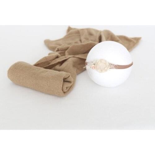 Baby Boy Wraps Newborn Photography Headband Newborn Posing Blanket Knit Stretch Wrap Layering Fabric Girls Tieback
