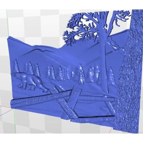 3d model relief for cnc in STL file format Panno_Bear_3