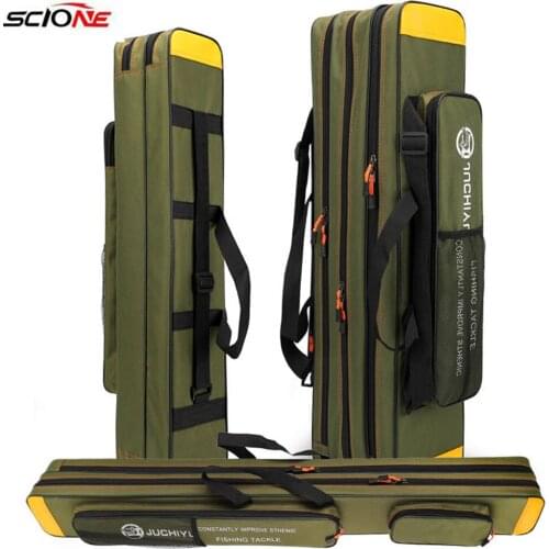 Portable Foldable Fishing Rod Carrier Fish Pole Tools Waterproof Large Capacity Storage Bag Case Fishing Backpack X183G