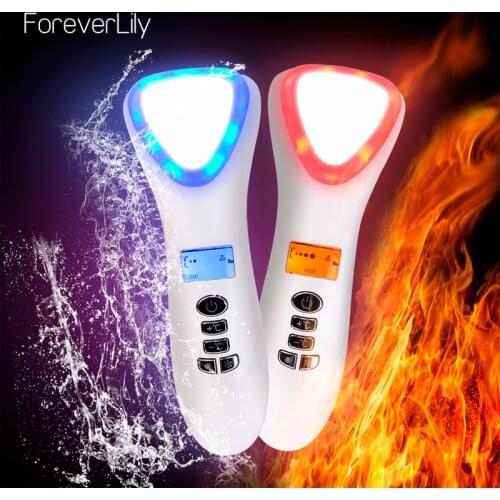LED Face Lifting Facial Massager Cryotherapy Hot Cold Hammer Light Photon Therapy Skin Care Wrinkle Remover Beauty Machine