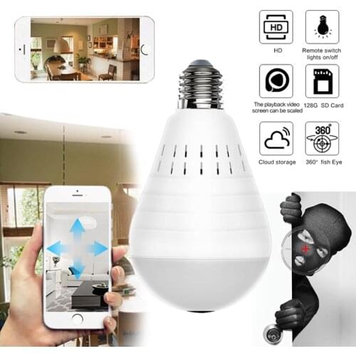 Smart Light Bulb Wifi Camera Bulb IP 360°HD Panoramic Home Security Camera Light LED Bulb IP Camera Surveillance Camera