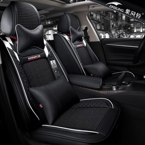 Luxury special leather splice flax car seat covers car accessories styling 5 seats universal