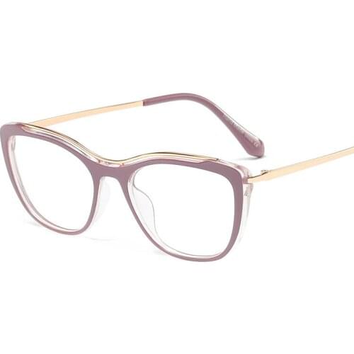 Veshion Elegant Cat Eye Glasses Frame 2020 Fashion Brand Optical Reading EyeGlasses Men Retro Computer Glasses Lunette De Vue