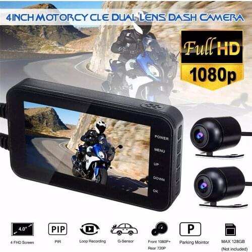Motorcycle DVR Wi-Fi Motor Camera FHD 1080P Dash Cam Motor Waterproof Dual Lens Front Rear View Video Recorder 140 Degree Angle