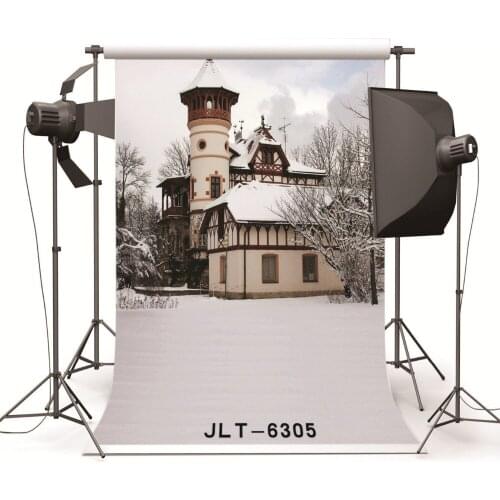 Background Vinyl Photography Backdrops Winter Snow House Computer Printed Backdrop for Photo Studio Baby Children Wedding