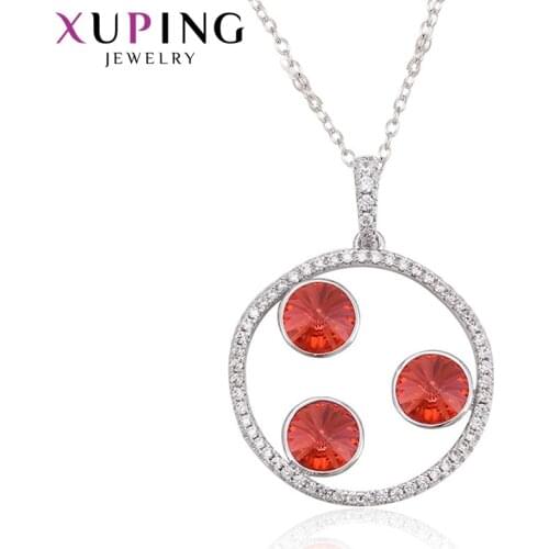 Xuping Jewelry Fashion Crystals Necklace with Environmental Copper for Mothers Gift 43743