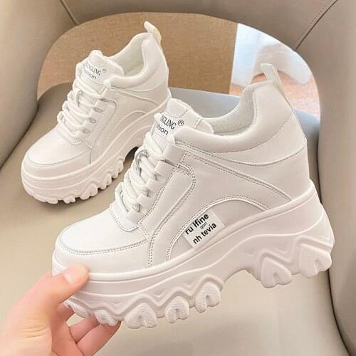 Chunky Women Sneakers Winter Warm Non-slip Vulcanize Shoes Woman Fashion Internal Increase Sneakers Spring Lace Up Casual Shoes