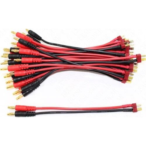 100pcs/lot OEM quality T Deans Plug to 4mm Banana Connector RC Connector Cable 14 AWG silicone ,150mm