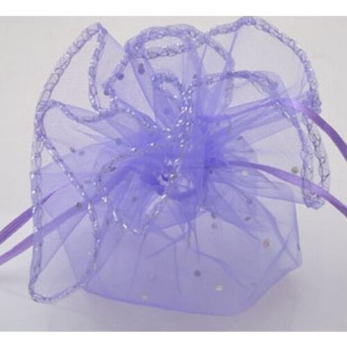 100pcs Wedding Favors Candy Box Sweet Bag Gift Bag Pink / Purple / Red Tooling Tulle Wedding Supplies Flat Diameter 23cm / 33cm