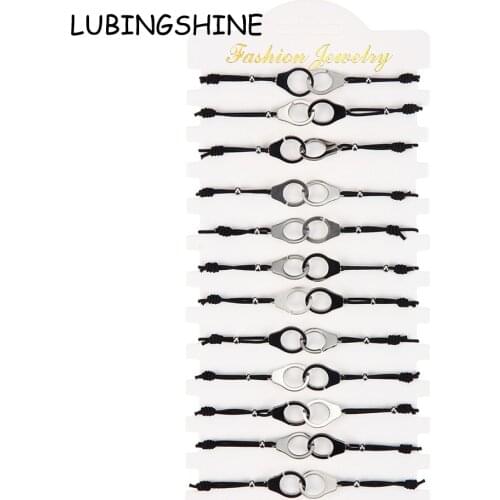 12Pcs/lot Friendship Bracelet Handmade Braided Adjustable Rope Chain Couple Bracelet Anklet Wristband for Women Men Jewelry