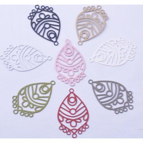 50pcs AC12399 29*17mm Painted Brass Many Hole Earring connector Charm DIY Jewelry Earring Findings