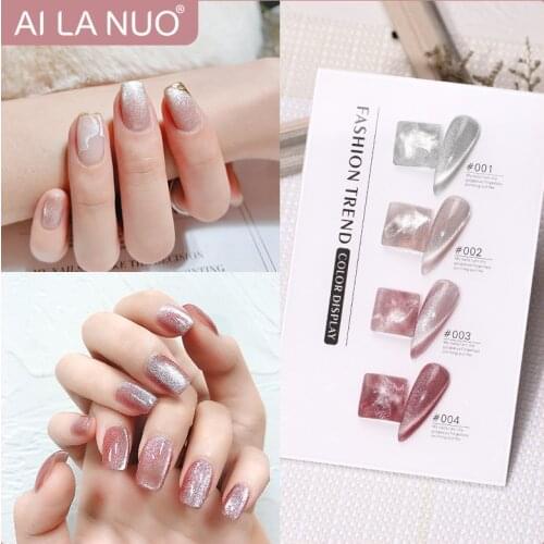 7.5ML Cat Eye Nail Polish Glue Silver Variety Gel Nail Art Transparent Shiny Versatile Nail Art Varnish Soak Off Manicure TSLM1