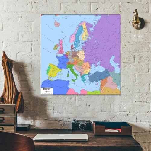90*90 cm The Europe Retro Map In 1950 Wall Art Poster Non-woven Canvas Painting Classroom Home Decoration School Supplies