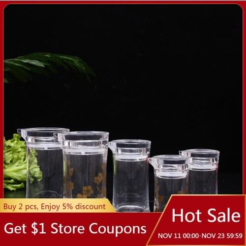 Acrylic Thickened Oil Bottle With Pattern Transparent Plastic Oiler Oil Control Bottle Kitchen Vinegar Bottle Soy Sauce Bottle