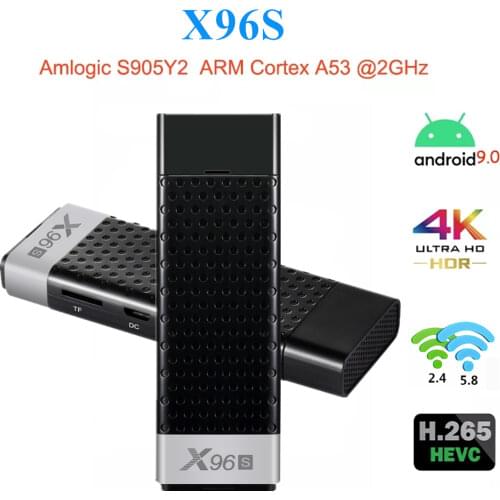 Android 9.0 TV Stick X96S 4K Amlogic S905Y2 Quad Core Wifi BT4.2 1080P Smart TV Dongle 2G 16GB 4GB 32GB tv box with Remote