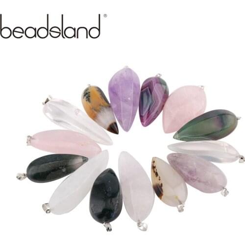 Beadsland irregular nature stone pendant fashion man women make unqiue pendant necklace colorful nature stone pendant