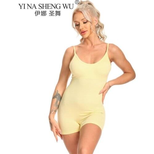 Seamless Women Yoga Set Female Sport Gym Jumpsuit Wear Jogging Clothes Women Fitness Sport Yoga Set Sleeveless Bodysuit Clothing