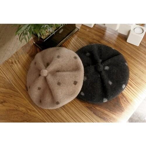 Lady Fedoras Wool Hat Girls Fashion Beret Cap New Lovely Hat Female Warm Woolen Joker Beret Hats Adjustable Winter Caps A38