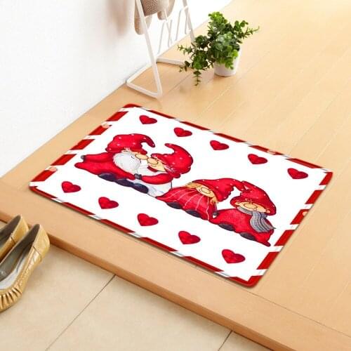 Happy Valentines Day Dwarf Decoration Door Mat Indoor and Outdoor Entrance and Bathroom Door Mat and Non-slip Home Decoration